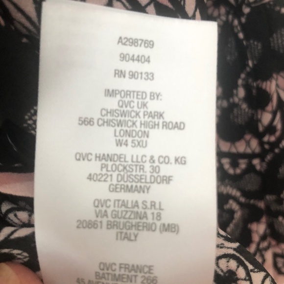 Bob Mackie Wearable Art Blouse Button Front Pink and Black - Picture 5 of 5